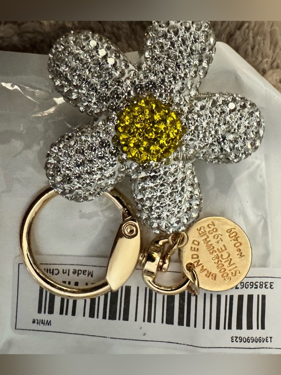 unbranded Accessories - Sparkling Daisy Crystal Keyring bag charm - Gold tone & Yellow New